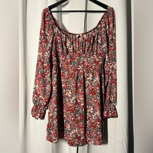 Floral Off-Shoulder Dress - Bohemian Fairycore Y2K